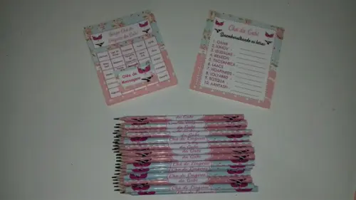 Kit 2 Brincadeiras Chá de Lingerie + Lápis