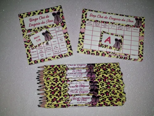 Kit 2 Brincadeiras Chá de Lingerie + Lápis