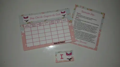 Kit 2 Brincadeiras Chá de Lingerie + Lápis
