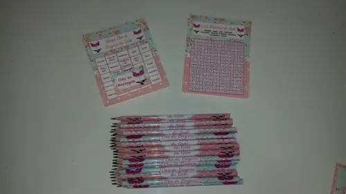 Kit 2 Brincadeiras Chá de Lingerie + Lápis