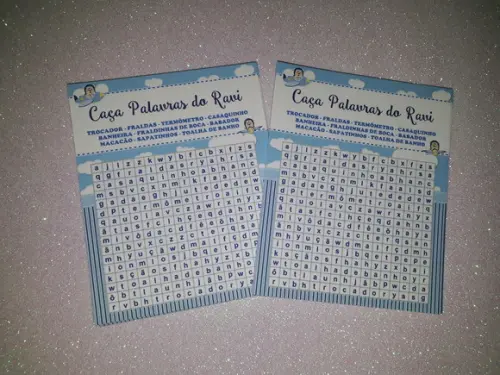 Kit 3 Brincadeiras Chá de Bebê + Lápis Aviador