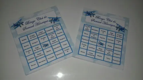 Kit 3 Brincadeiras Chá de Bebê + Lápis Aviador