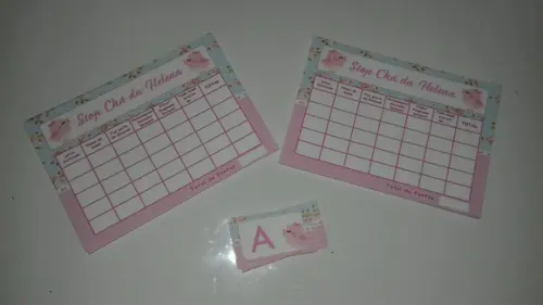 Kit 3 Brincadeiras Chá de Bebê + Lápis Passaros