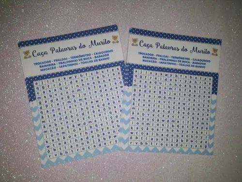 Kit 3 Brincadeiras Chá de Bebê + Lápis Ursinho