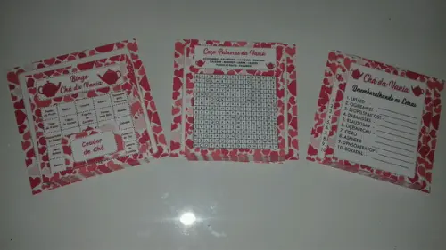 Kit 3 Brincadeiras Chá de Cozinha + Lápis