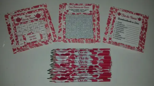 Kit 3 Brincadeiras Chá de Cozinha + Lápis