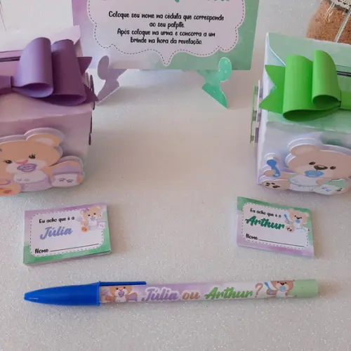Kit Urna Chá Revelação Ursinhos