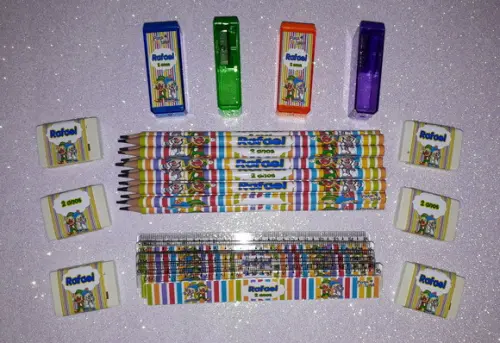 Lapis + Apontador + Borracha + Régua Patati