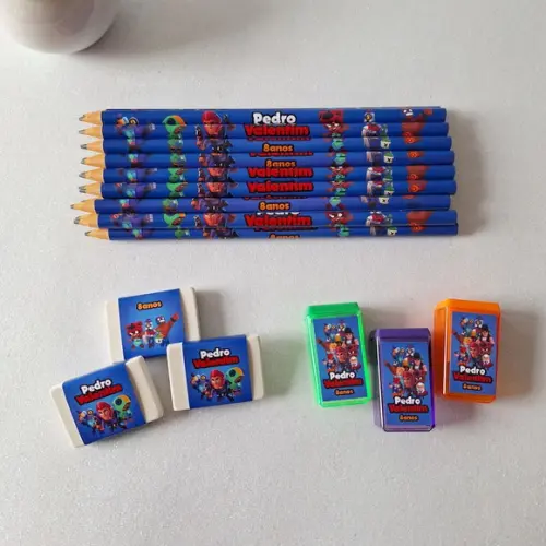 Lapis + Apontador + Borracha Brawl Star
