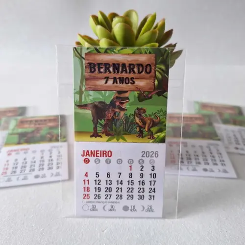 Mini Calendário 2026 Dinossauro