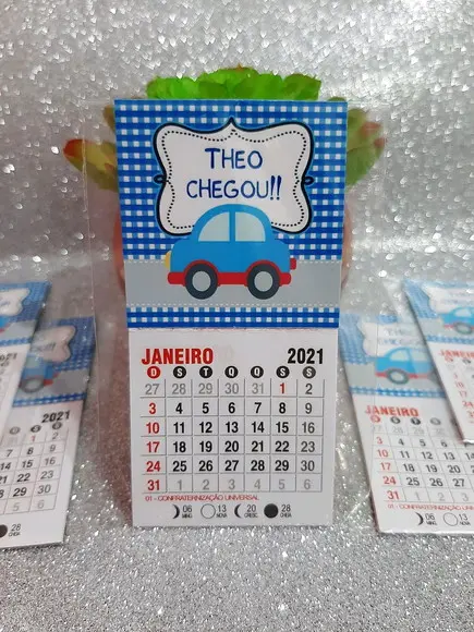 Mini Calendário Carrinho