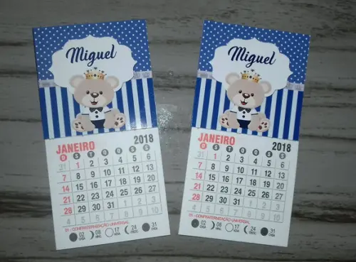 Mini Calendário Ursinho