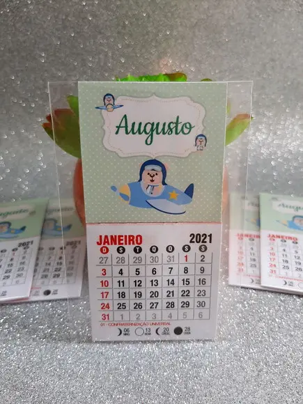 Mini Calendário Ursinho Aviador