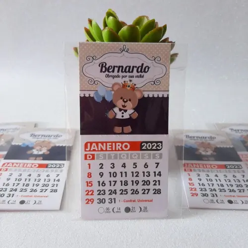 Mini Calendário Ursinho