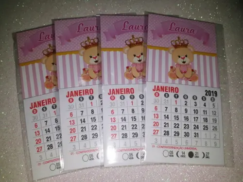 Mini Calendário Ursinha