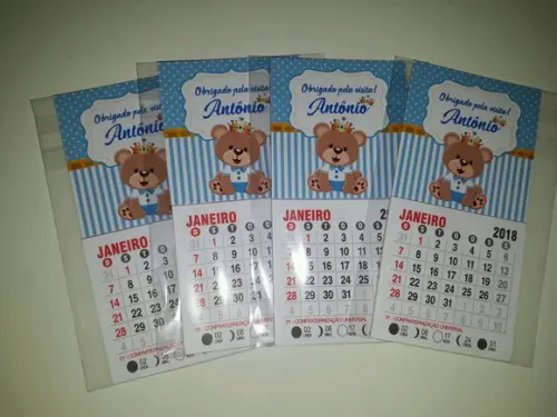 Mini Calendário Ursinho Principe