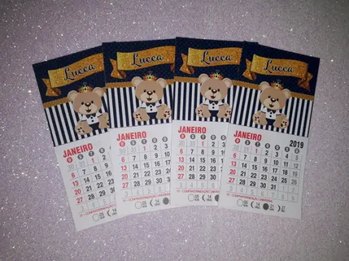 Mini Calendário Ursinho Príncipe