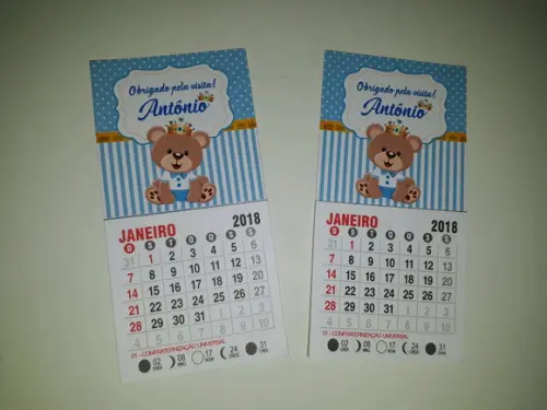 Mini Calendário Ursinho Principe