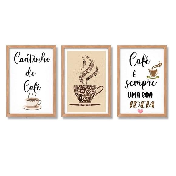3 Quadros para Cantinho do Café com Frases Café Boa Ideia