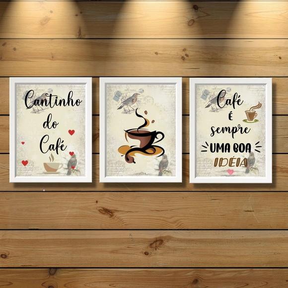 3 Quadros para Cantinho do Café Sempre Uma Boa Ideia 20x30