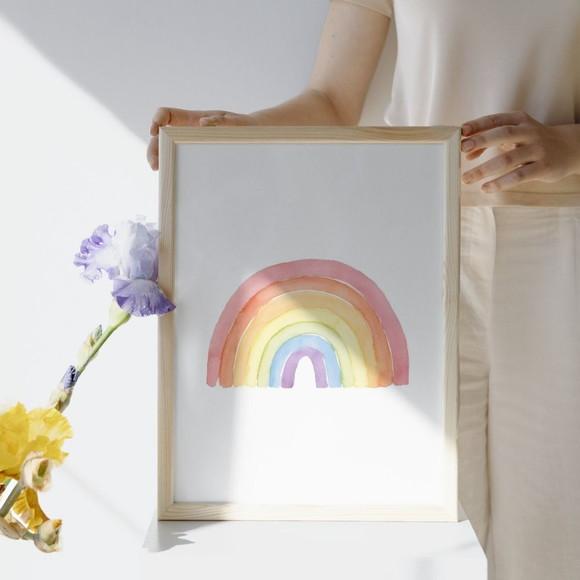 Arte Infantil Cristã com Moldura de Madeira | Quarto de Bebê