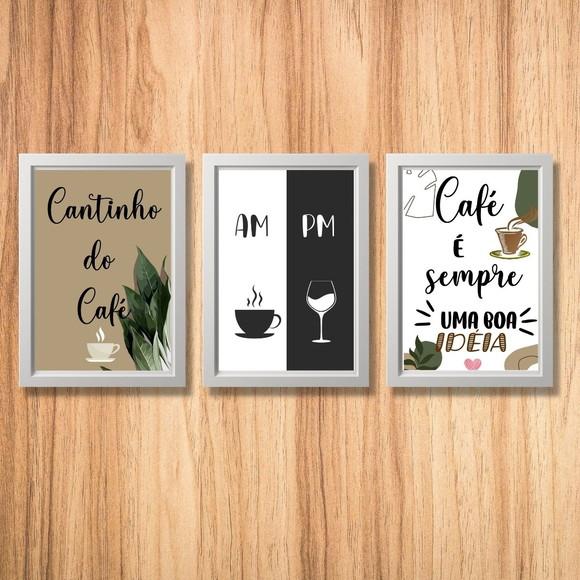 Cantinho do Café Quadro Am Pm Cafe Vinho 20x30 Moldura