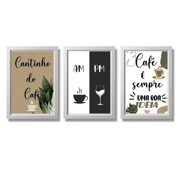Cantinho do Café Quadro Am Pm Cafe Vinho 20x30 Moldura