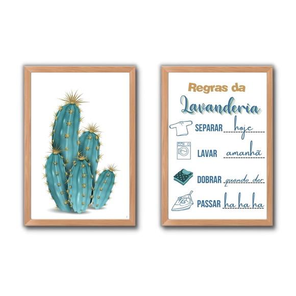 Conjunto de Quadros para Lavanderia Humor Regras 30x40 cm
