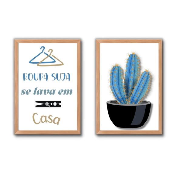 Conjunto de Quadros de Lavanderia Frases de Humor 30x40cm