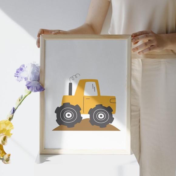 Decoração Bebê Tema Trator | Quadro com Nome da Criança