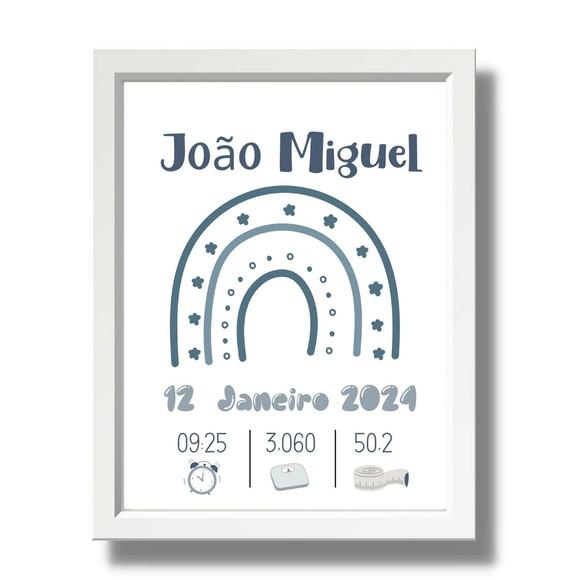 Editar Quadro Nascimento Informações do Bebe com Vidro 33x33