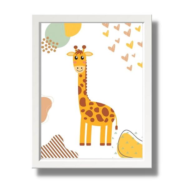 Kit 3 Peças Safari Minimalista Personalizado Moldura 33x43cm