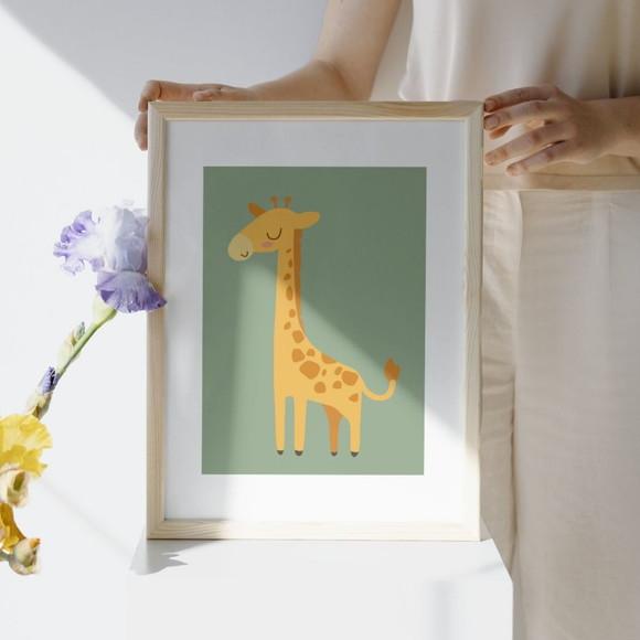 Kit 3 Quadros Infantil para Quarto Safari Minimalista 23x33