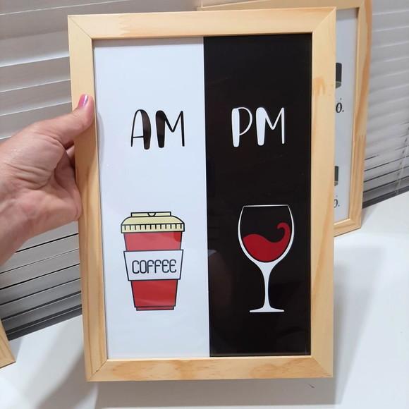 Kit 3 Quadros para Cantinho do Café Frases Divertidas 23x33