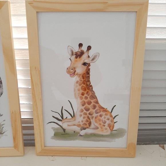 Kit 3 Quadros Safari Baby 33x43cm