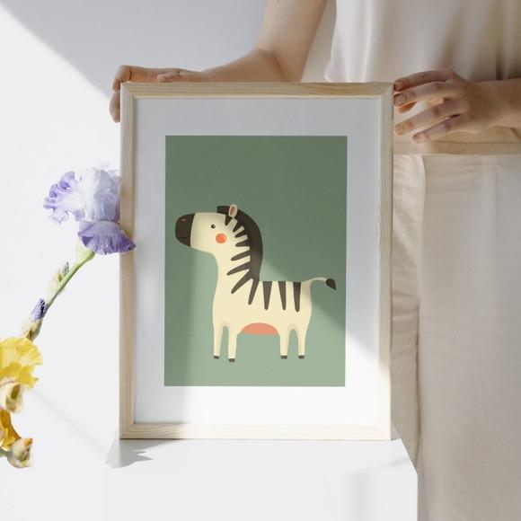 Kit 3 Quadros Safari Leao Elefante Decoração de Quarto Bebe