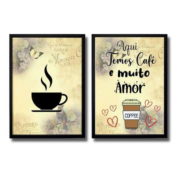 Kit Cantinho do Café Decoração Quadrinhos Decorativos 20x30
