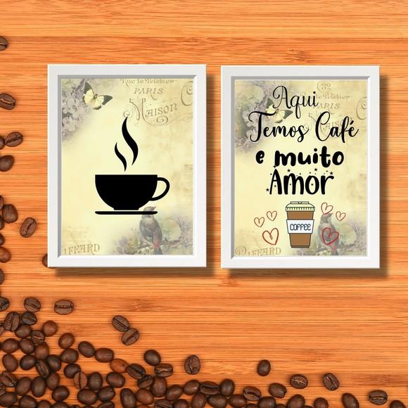 Kit Cantinho do Café Decoração Quadrinhos Decorativos 20x30