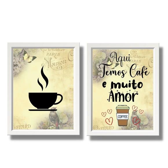 Kit Cantinho do Café Decoração Quadrinhos Decorativos 20x30