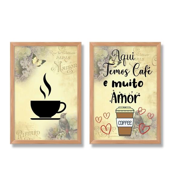 Kit Cantinho do Café Decoração Quadrinhos Decorativos 20x30