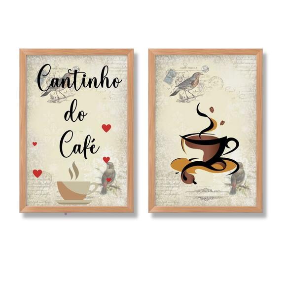 Kit Cantinho do Café Decoração Quadros com Frases 20x30cm