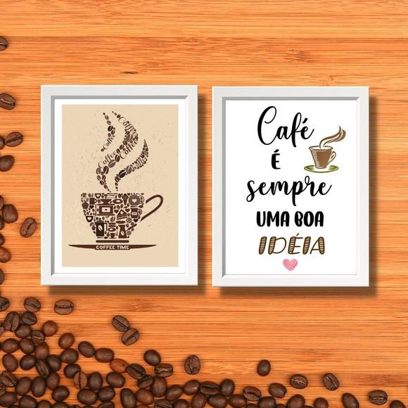Kit Cantinho do Café Decoração Quadros Aparador 20x30cm