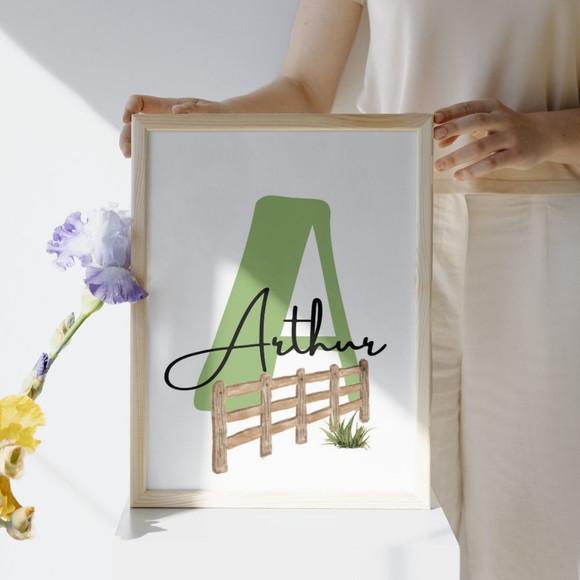 Kit Quadro Cavalo Personalizado Infantil Quarto de Menino