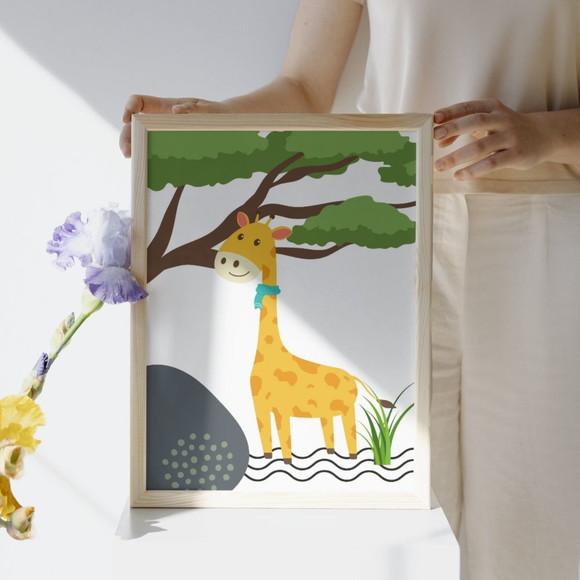 Kit Quadro Decorativo para Quarto de Menino Infantil Safari