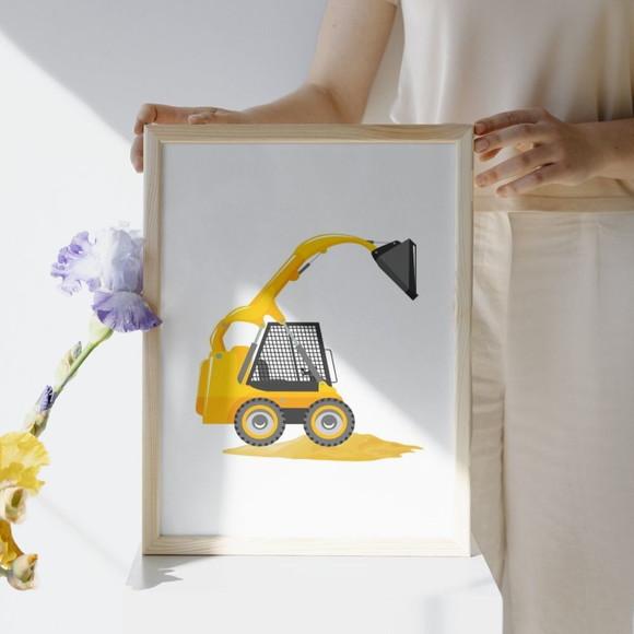 Kit Quadro Infantil Trator | Decoração Menino Bebê | 23x33cm