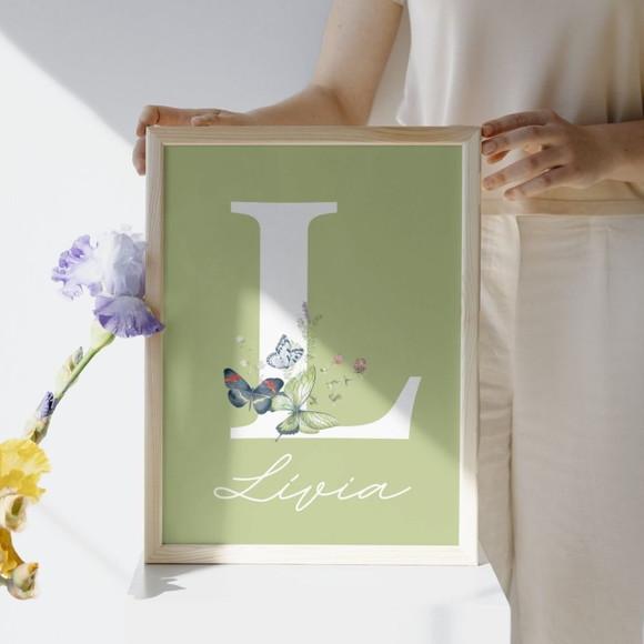 Kit Quadro Personalizado para Quarto de Menina com Vidro