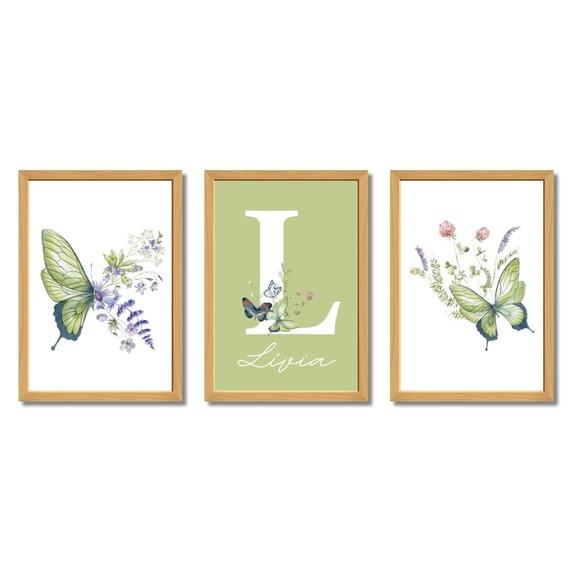 Kit Quadro Personalizado para Quarto de Menina com Vidro