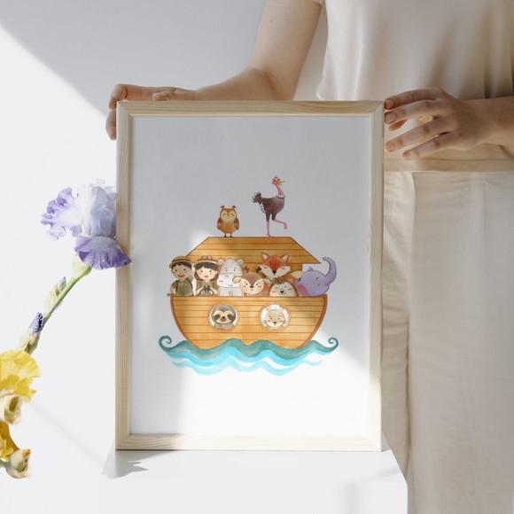 Kit Quadros Cristãos para Quarto de Bebê | Moldura e Vidro