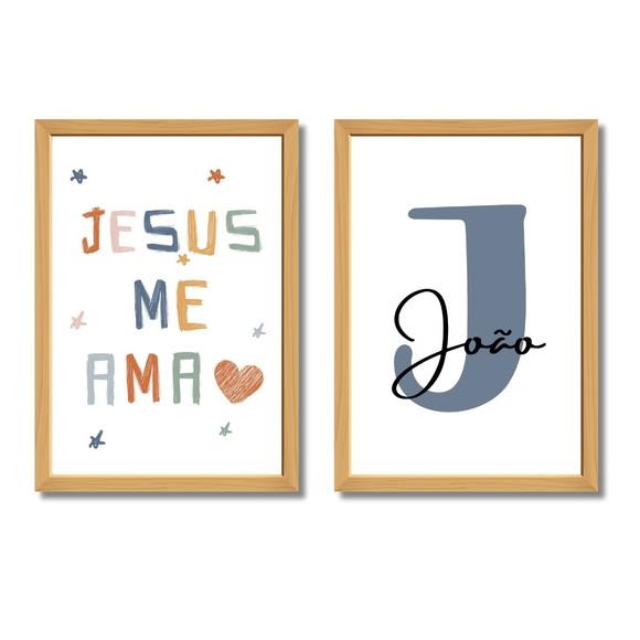 Kit Quadros Cristãos Unissex para Quarto Bebê Personalizado