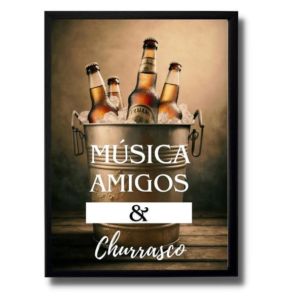 Kit Quadros Decorativos para Churrasqueira com Vidro 30x40
